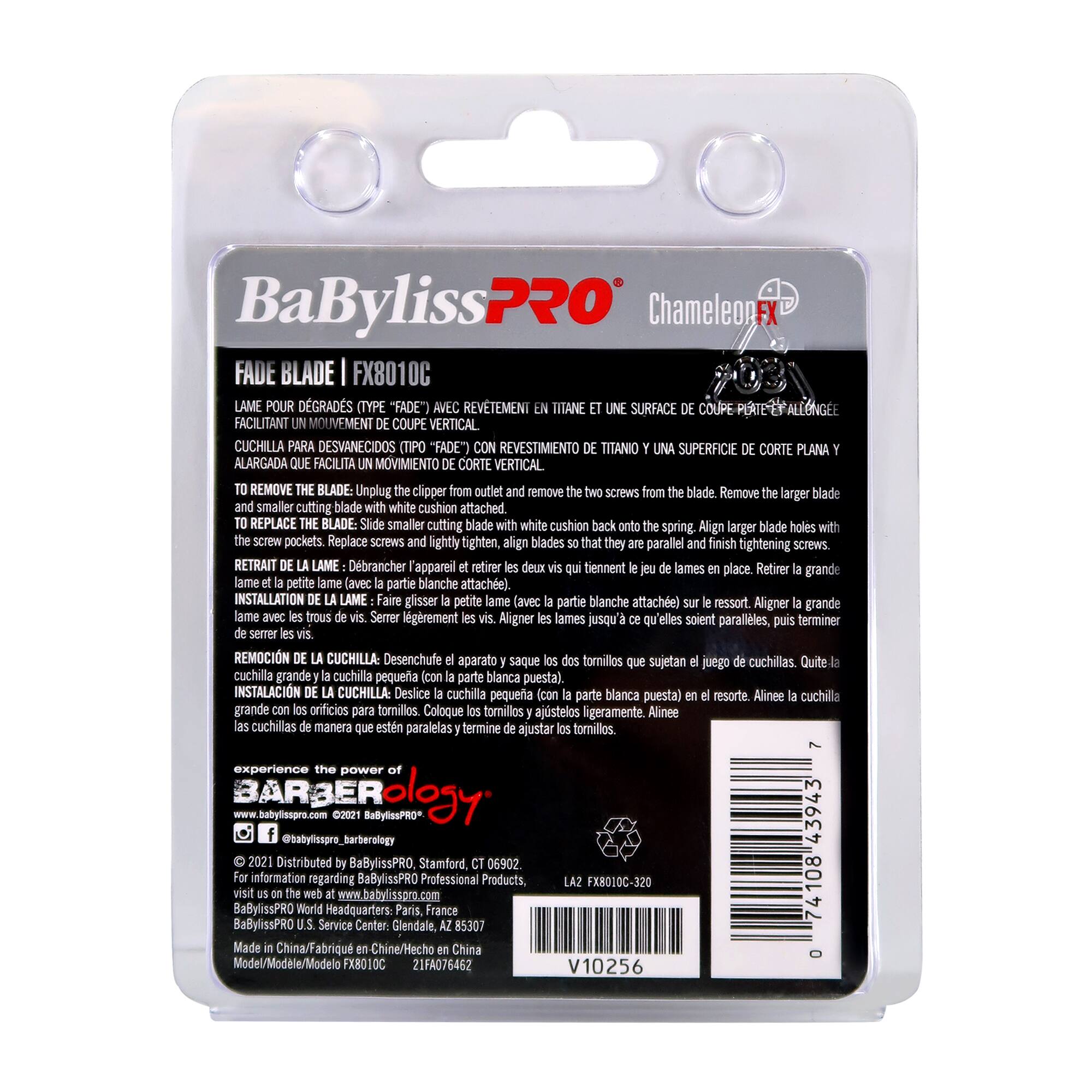 Angle. Babyliss - BaByliss Pro Replacement Titanium Fade Blade #FX8010C Fits for FX870, FX825, and FX673 Models - Chamaleon.
