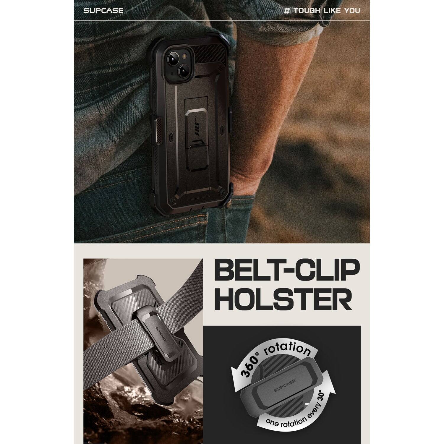 SUPCASE  
# TOUGH LIKE YOU  

BELT-CLIP HOLSTER  

360° rotation  
one rotation every 30°