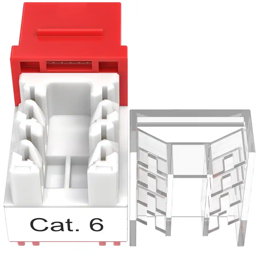 Cables Direct Online Cat6 45° Angled RJ45 Keystone Jack, 8P8C 110 Punch ...