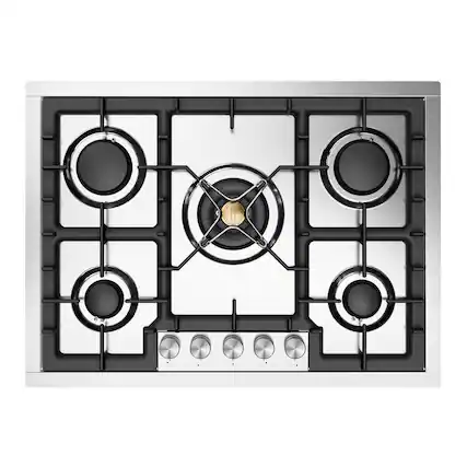 Front. ILVE - ILVE Professional Plus II 30 inch Built-In Gas Cooktop with 5 Burners (Natural Gas, Stainless Steel) - Stainless Steel.