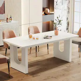 Tribesigns - Office Multipurpose Table, For Everyday Items and Shared Use in Workspaces and Reception Areas - White