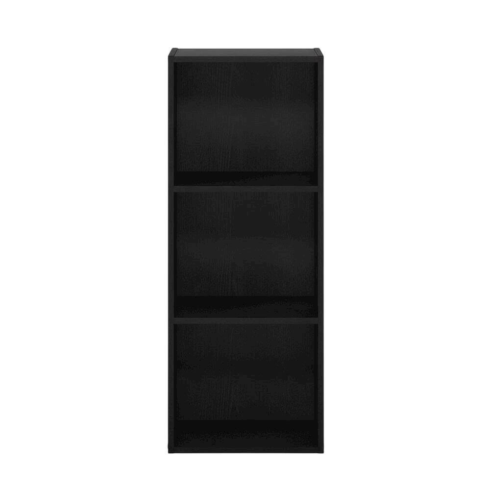 Back. FurniFact - Wooden Bookcase in Walnut Finish with Adjustable Shelves - Darkwood.
