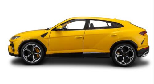 Angle. Bburago - Lamborghini Urus Yellow 1/18 Diecast Model Car by Bburago - Yellow.