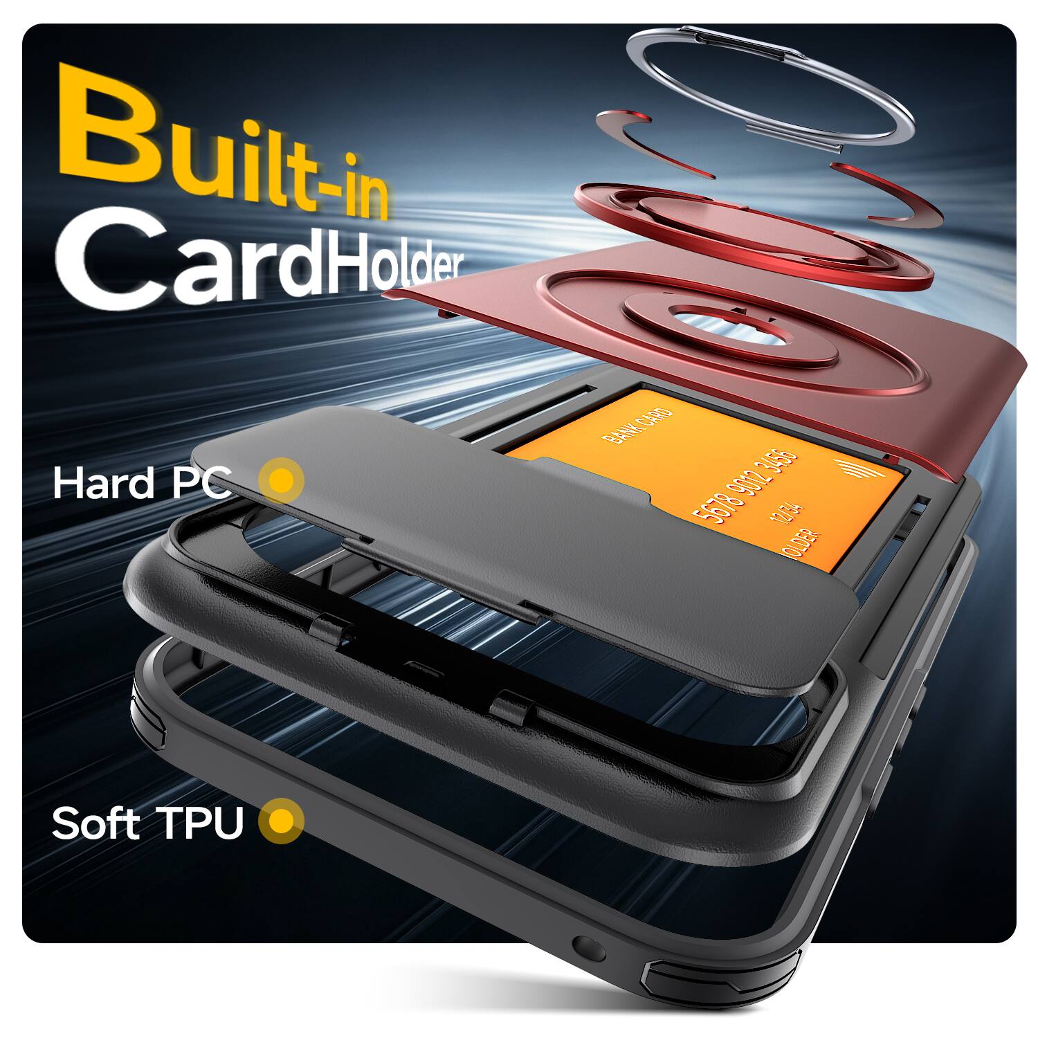 Built-in CardHolder  
Hard PC  
Soft TPU