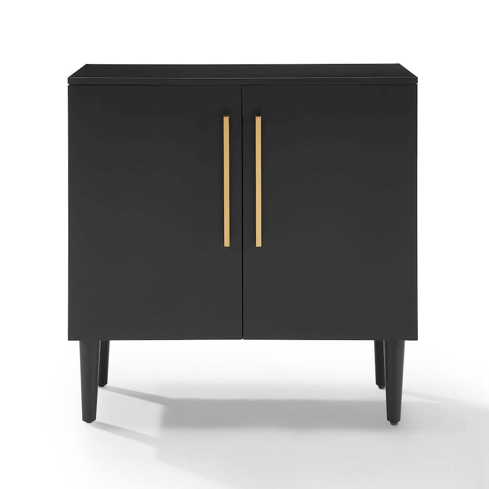 Alt View 4. Crosley Furniture - Everett Storage Cabinet - Matte Black.