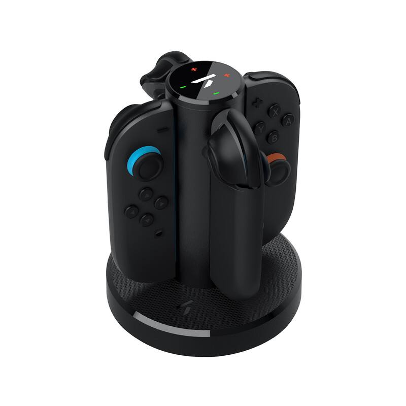 Alt View 1. 4Gamers - Magnetic Quad Charger - Switch 2 - Black.