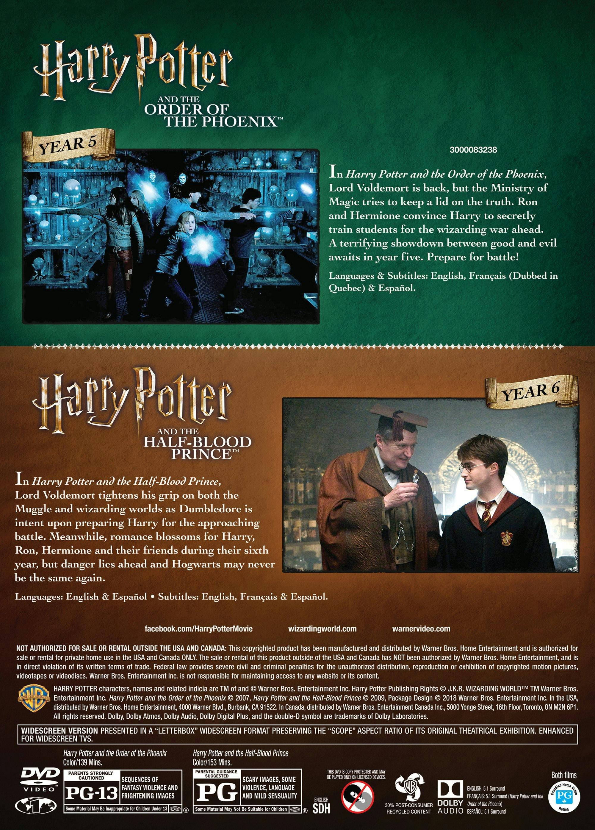 Angle. Harry Potter and the Order of the Phoenix/Harry Potter and ... (DVD Double Feature) [DVD].