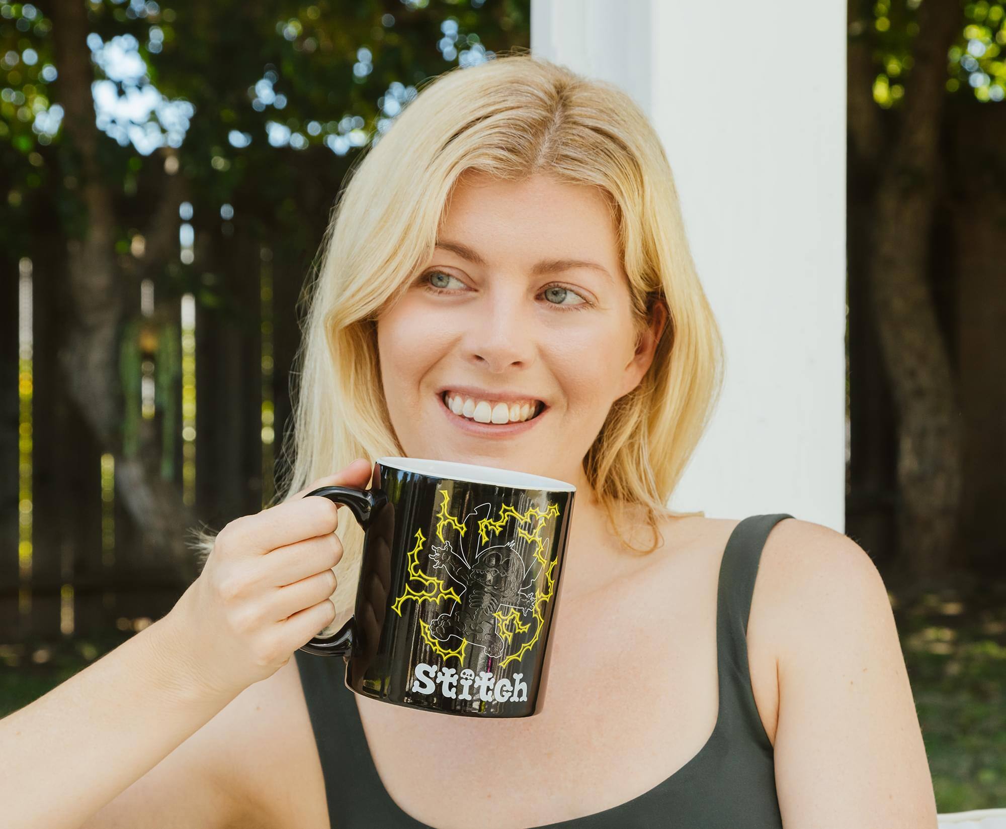 Alt View 10. Silver Buffalo - Disney Lilo & Stitch Skeleton Glow-In-The-Dark Ceramic Mug | Holds 20 Ounces - Black.