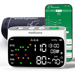 RTMB - Cordless Upper Arm Blood Pressure Monitor, Bluetooth, LED Dual-Display, XL Cuff - White