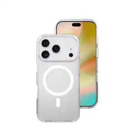 Qixxronics - for iPhone 17 Pro Max Magnetic Case Shockproof Phone Cover Compatible with Wireless Charging for iPhone 17 Pro Max - Clear