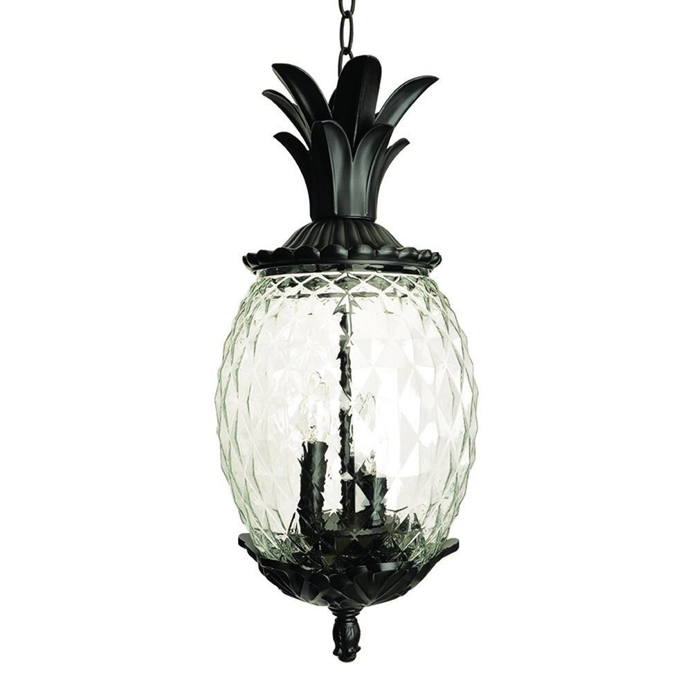 Left. Hivvago - Hivvago Lanai 3-Light Black Coral Hanging Light - Black.