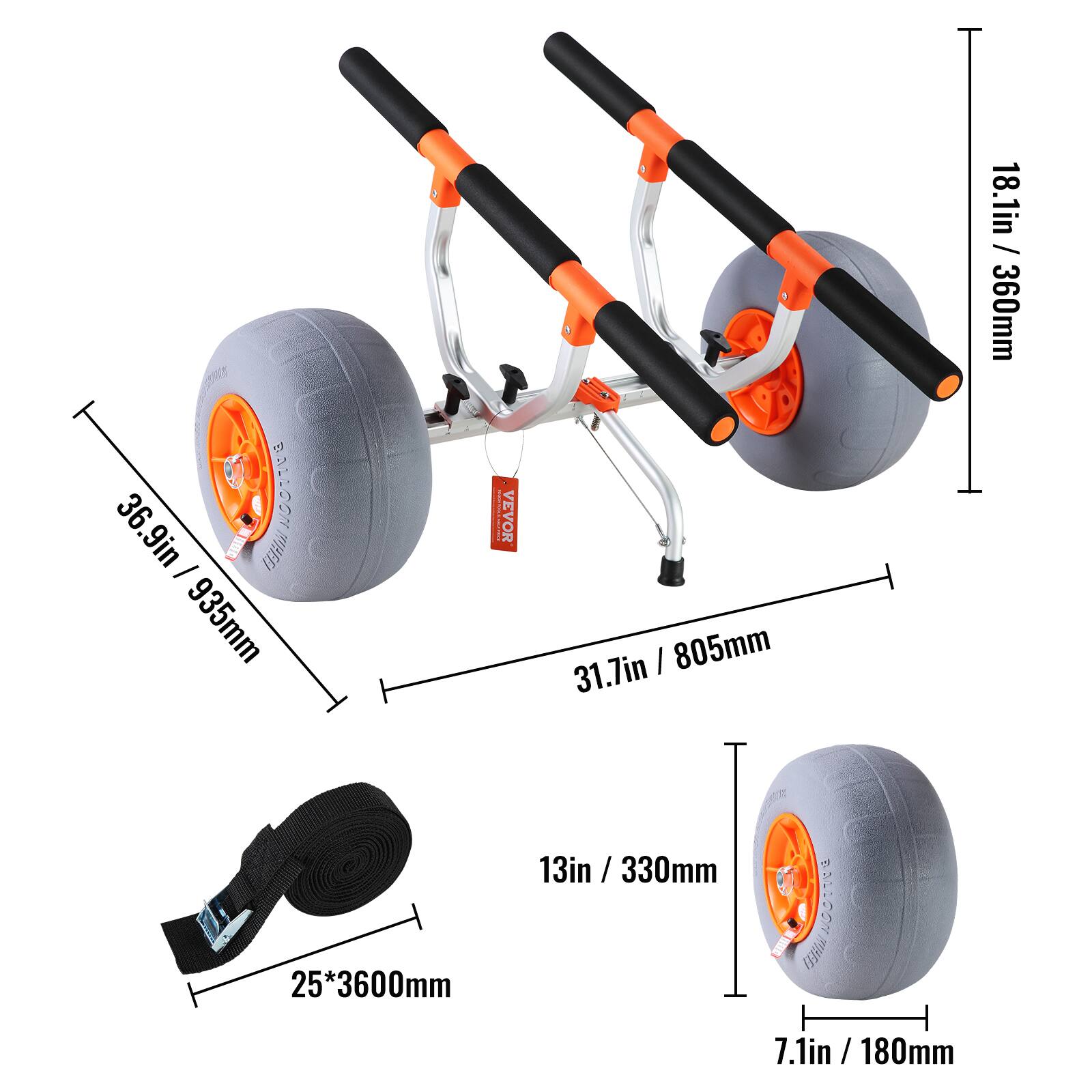 36.9in / 935mm  
VEVOR  
31.7in / 805mm  
18.1in / 360mm  
13in / 330mm  
7.1in / 180mm  
25*3600mm