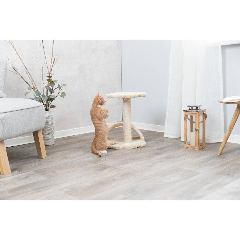 Back. TRIXIE - Vitoria Plush & Sisal 17" Cat Scratching Post with Platform, Beige - Beige.