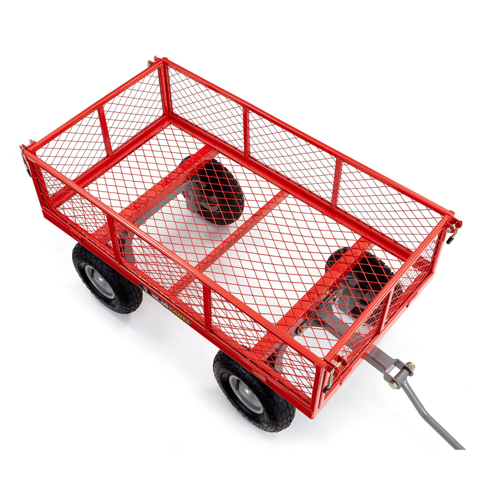 Alt View 7. Gorilla Carts - Gorilla Cart 800 Pound Capacity Heavy Duty Steel Mesh Utility Wagon Cart, Red - Red.