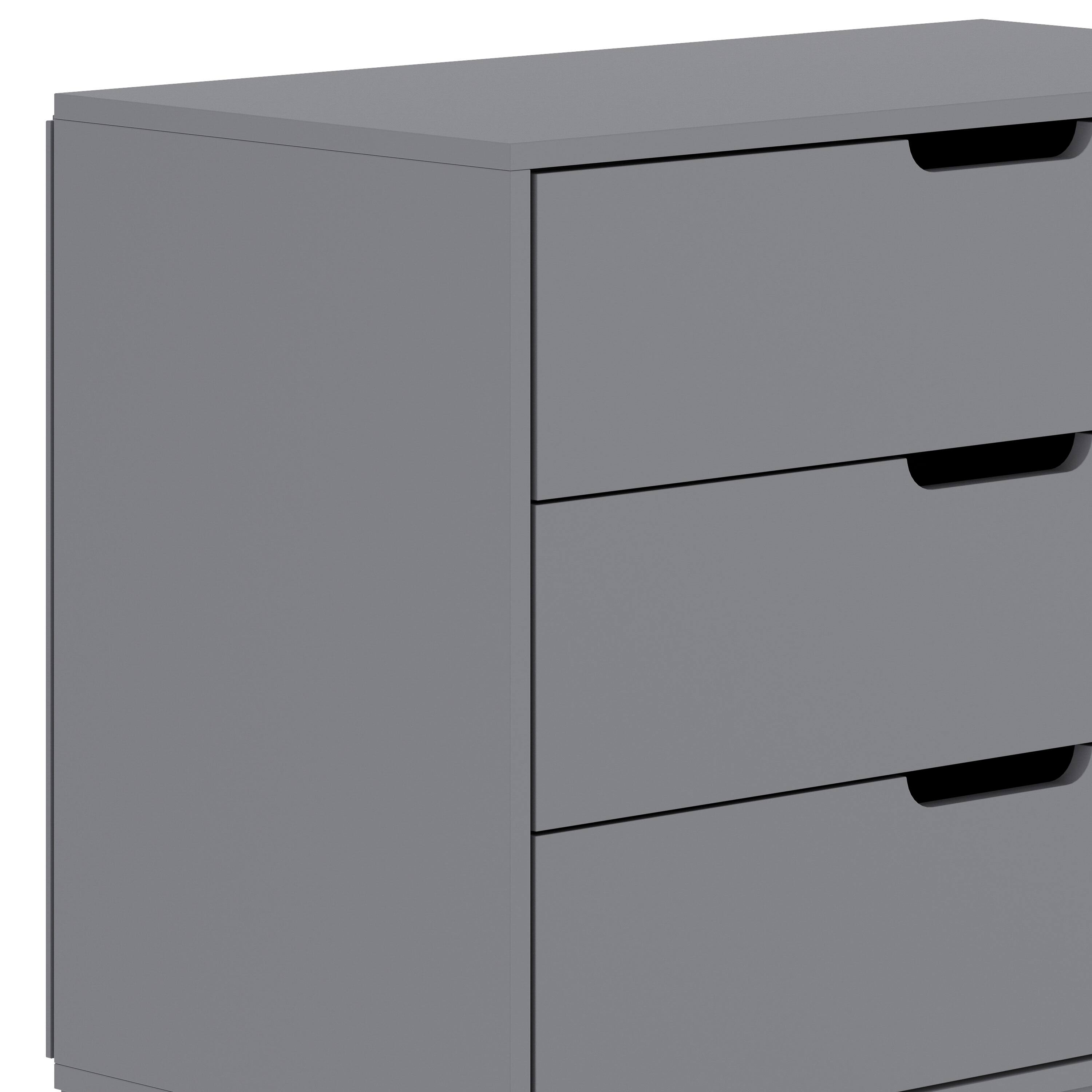 Alt View 8. Emma + Oliver - Samuel Kids Triple-Drawer Dresser with Solid Wood Frame, Chest of Drawers for Kids Bedroom - Gray.