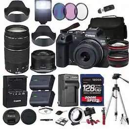 Bundle - Canon - EOS R7 Mirrorless Camera with 18-45mm and 75-300mm Lenses and Accessories