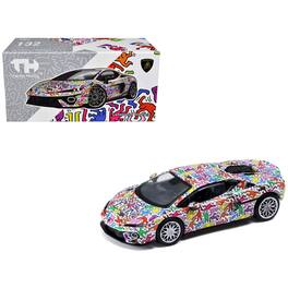 Lamborghini Temerario "Keith Haring Livery" White with Graphics 1/64 Diecast Model car by Trends Hobby