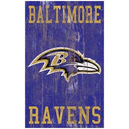 Fan Creations - Baltimore Ravens 11'' x 19'' Heritage Distressed Logo Sign - Multicolor