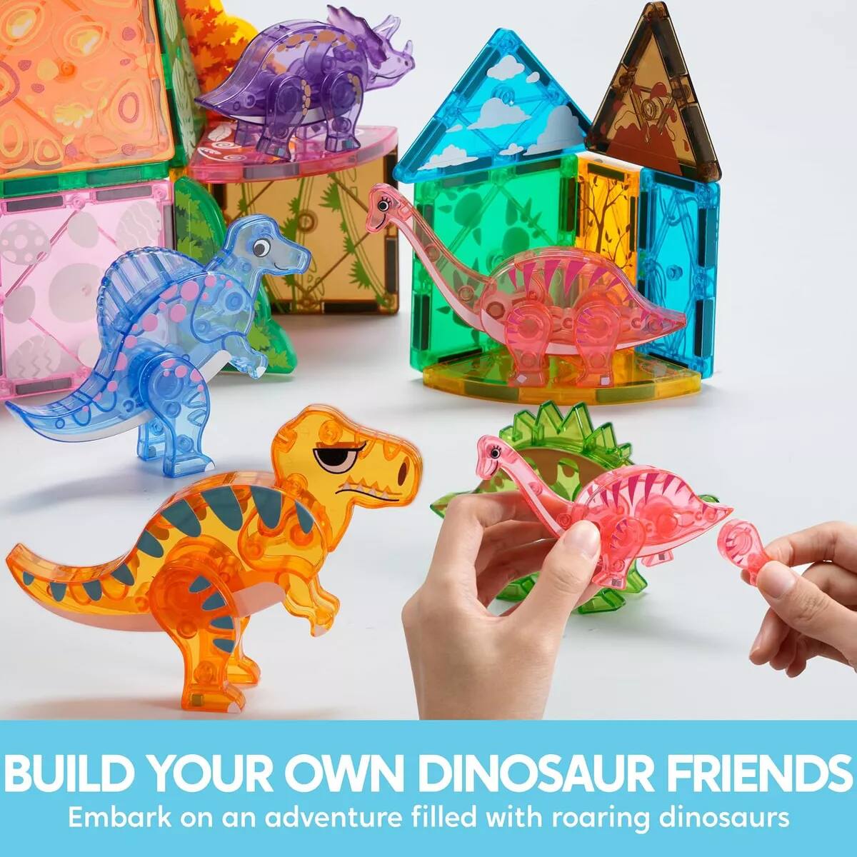 BUILD YOUR OWN DINOSAUR FRIENDS  
Embark on an adventure filled with roaring dinosaurs