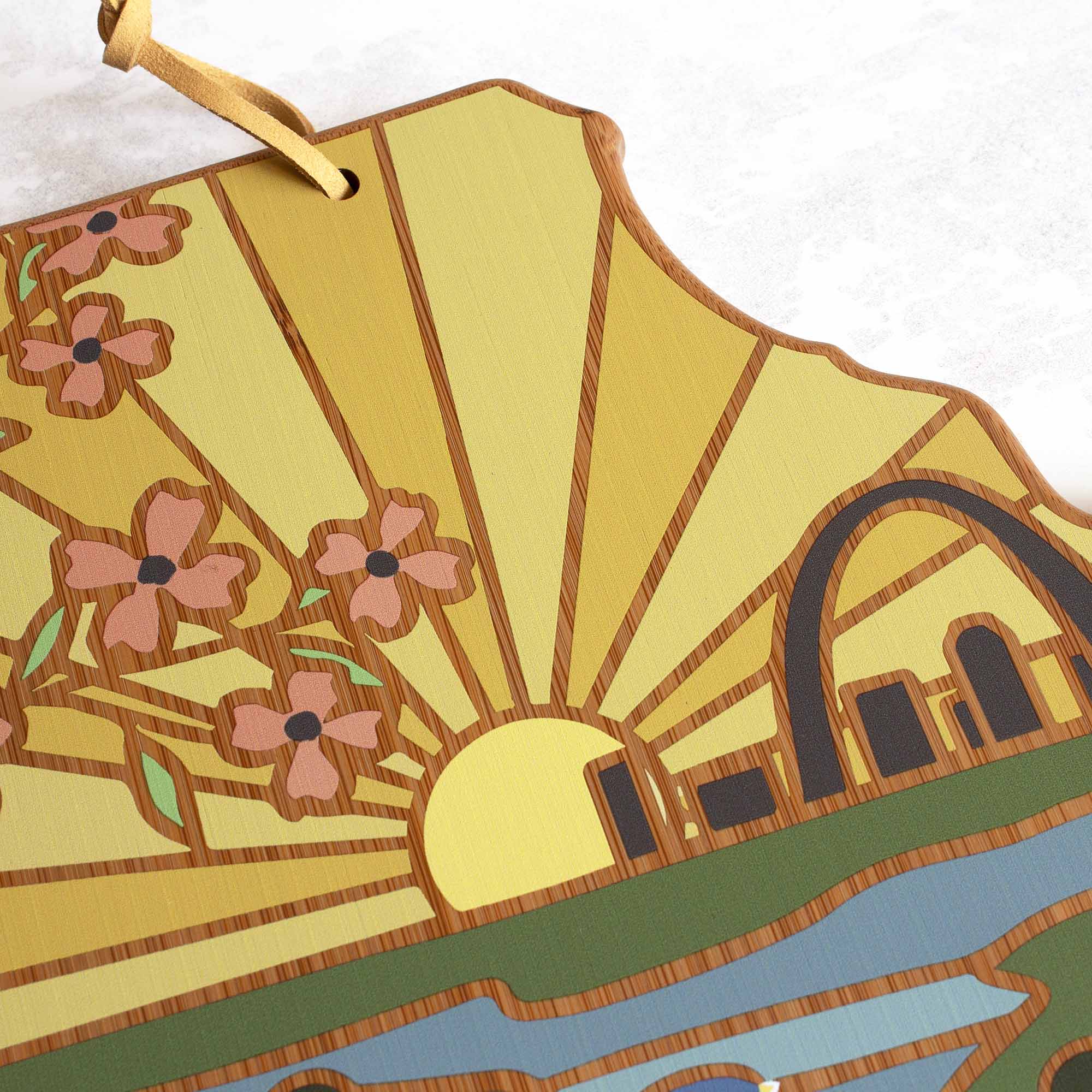 Alt View 1. Totally Bamboo - Missouri Cutting Board with Artwork by Summer Stokes.