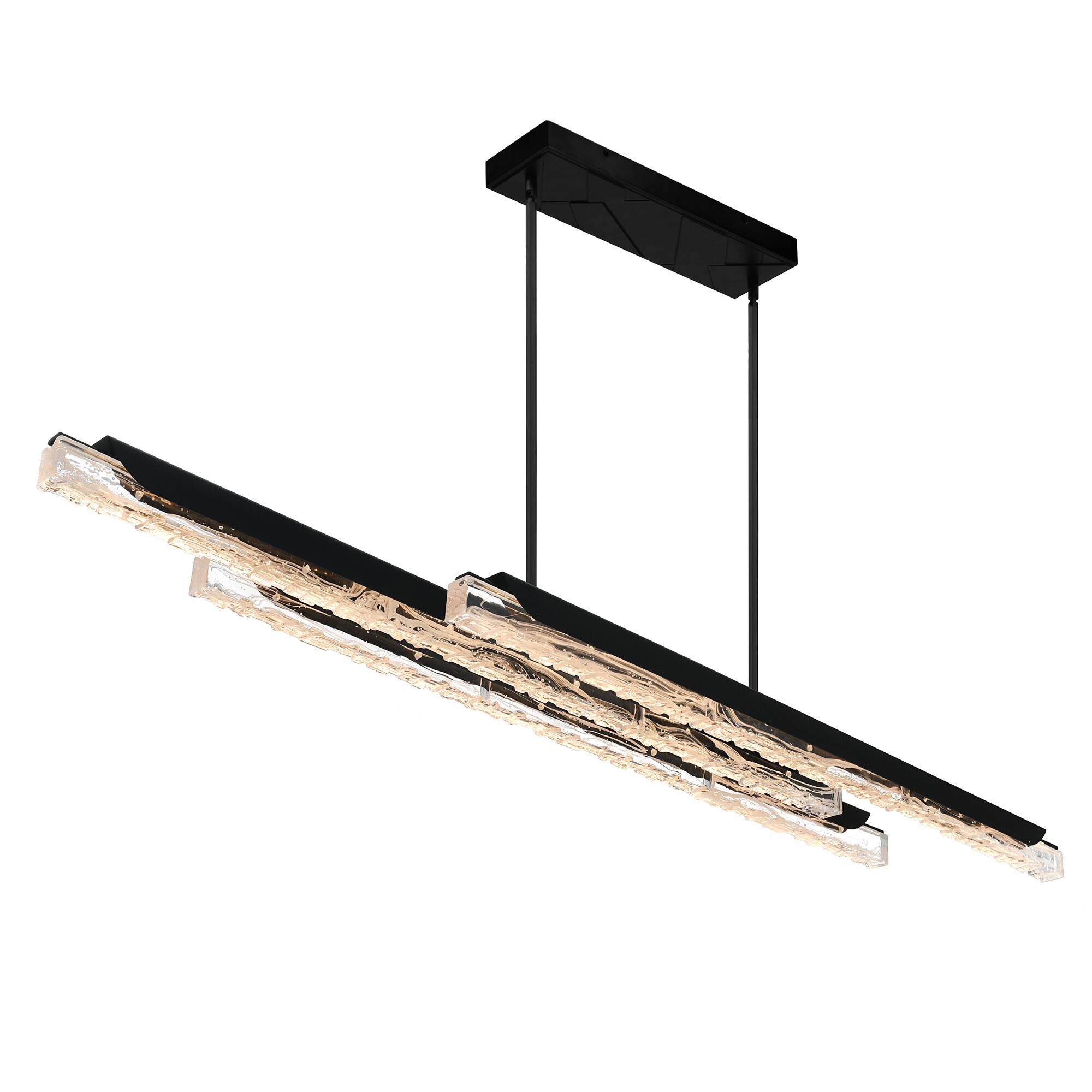 Front. CWI Lighting - Valira Integrated LED Black Chandelier - Black.