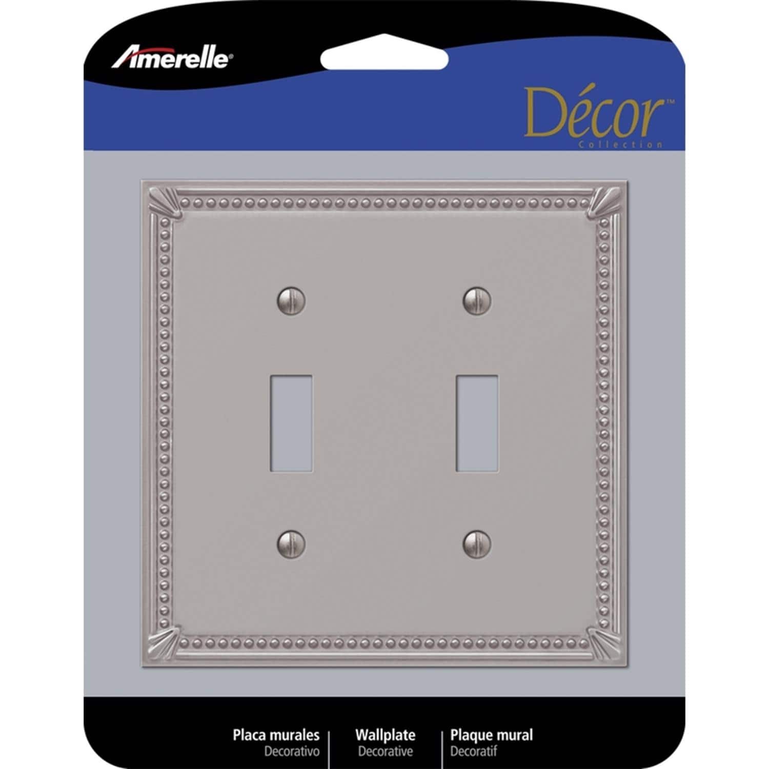 AMERELLE - Imperial Bead Brushed 2 gang Die-Cast Metal Toggle Wall Plate 1 pk - Nickel price history on PriceWatchPro
