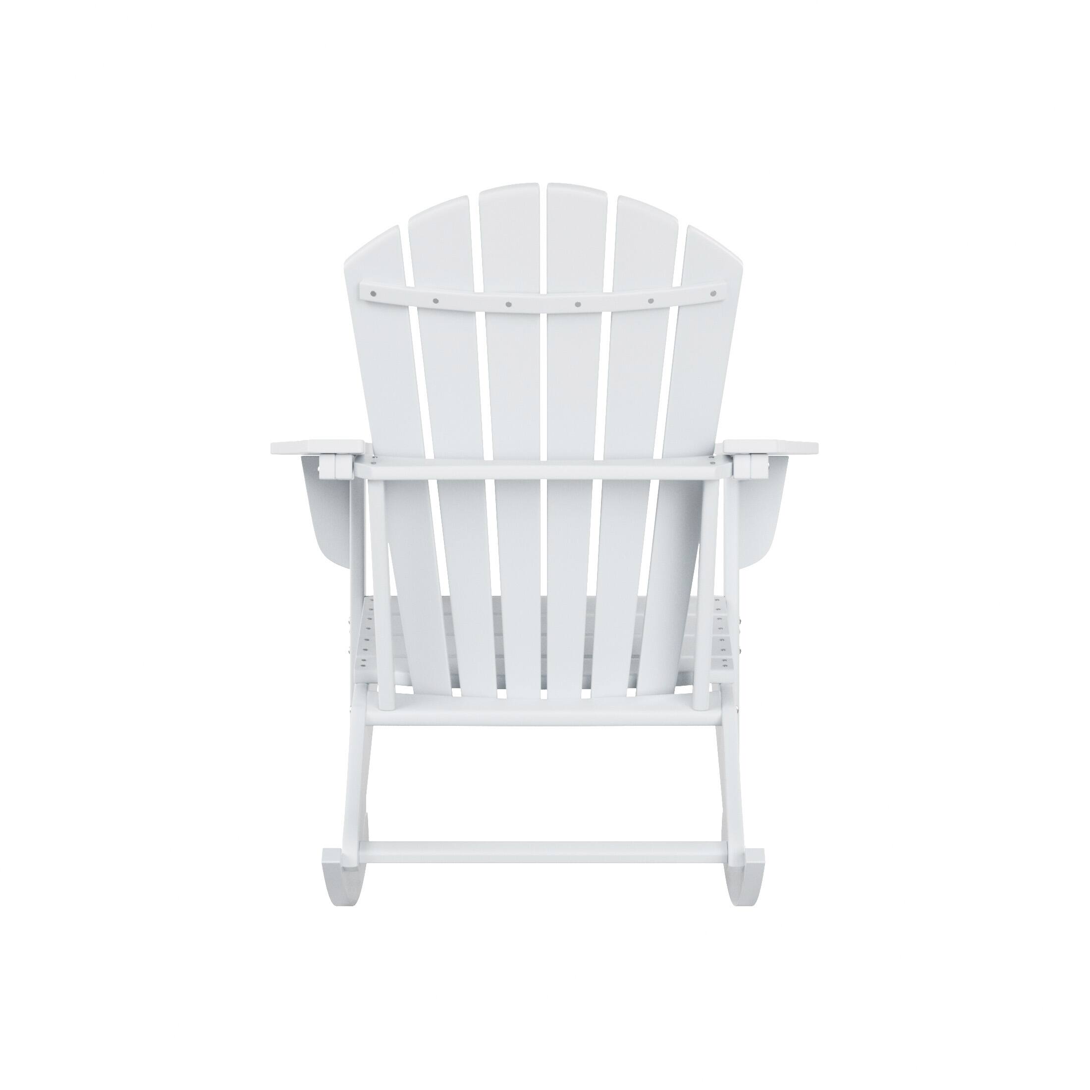 Alt View 3. WestinTrends - WestinTrends Dylan Outdoor Patio Poly Plastic Adirondack Rocking Chair - White.
