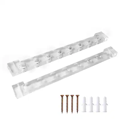 Front. GSE Games & Sports Expert - 2-Piece Acrylic 8 Billiard Pool Cue Rack Wall Mounted Holders, Pool Cue Sticks Wall Rack Set - Clear.