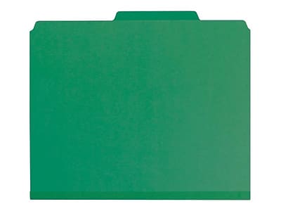 Alt View 1. Smead - 100% Recycled Pressboard Classification Folders, 2/5-Cut Tab, Letter Size, 2 Dividers, Green, 10/Box - Green.