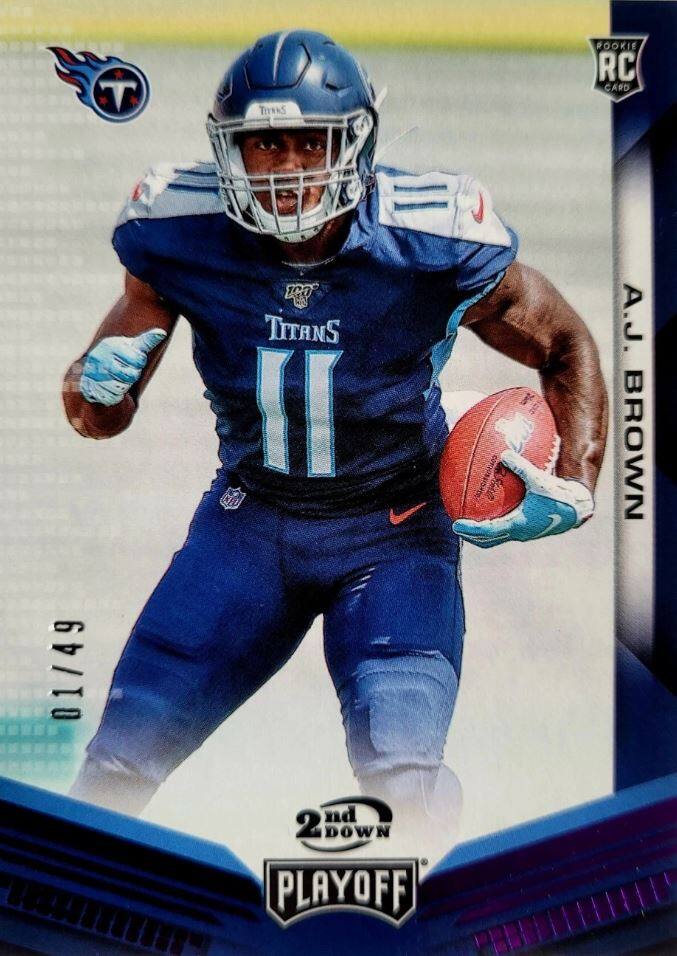 ROOKIE RC CARD  
A.J. BROWN  
01/49  
TITANS  
2nd DOWN & PLAYOFF
