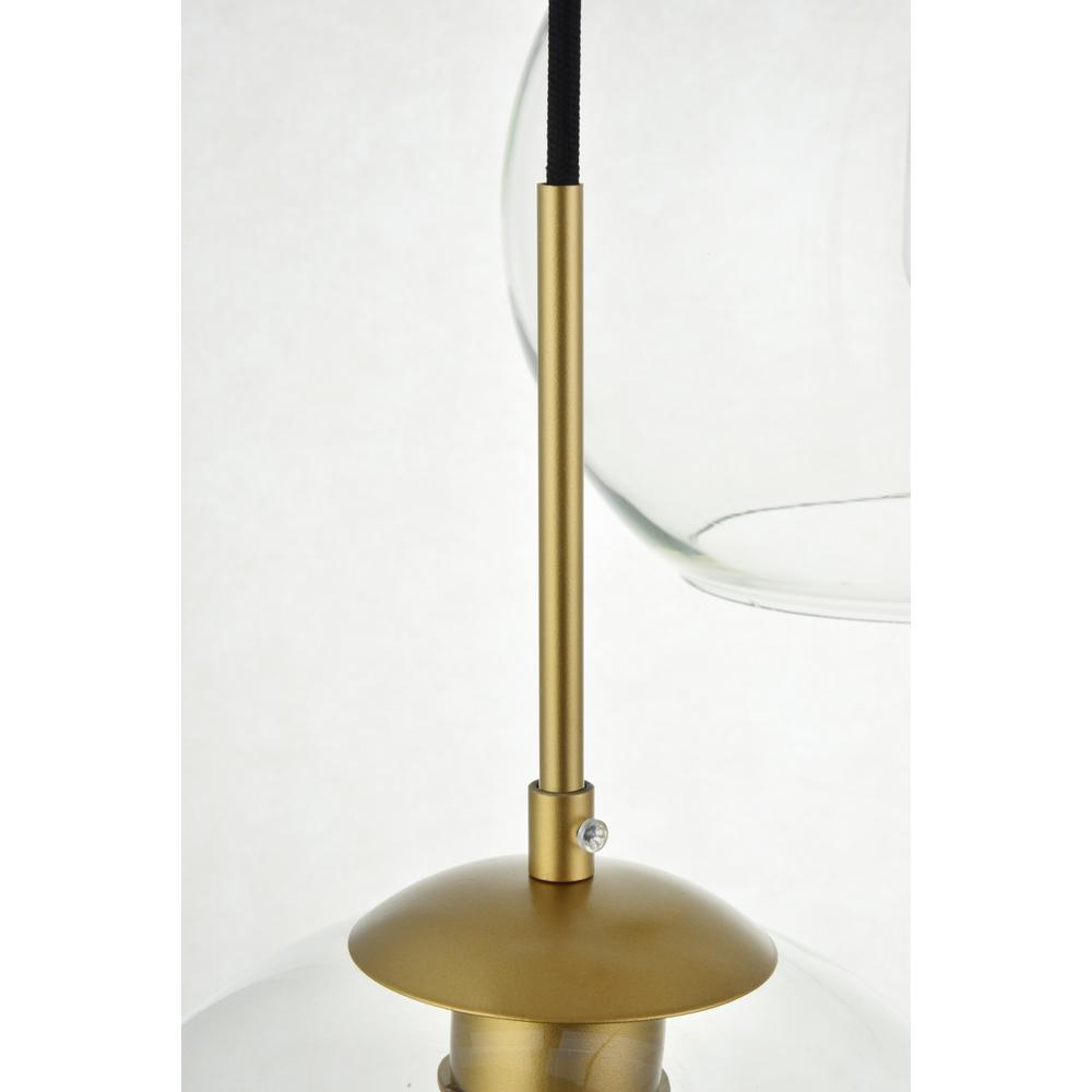Alt View 1. Living District - Baxter 3 Lights Brass Pendant With Clear Glass - Brass And Clear.