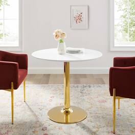 Verne 35" Dining Table by Modway - Gold White