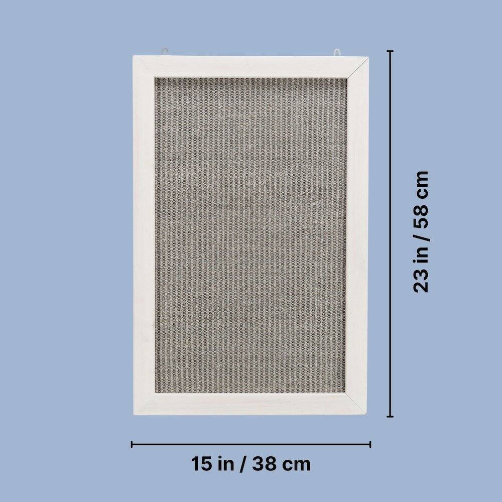 Left. TRIXIE - Wall Mount Scratching Board, Vertical Scratching Mat, Sisal Cat Scratcher - Gray/White.