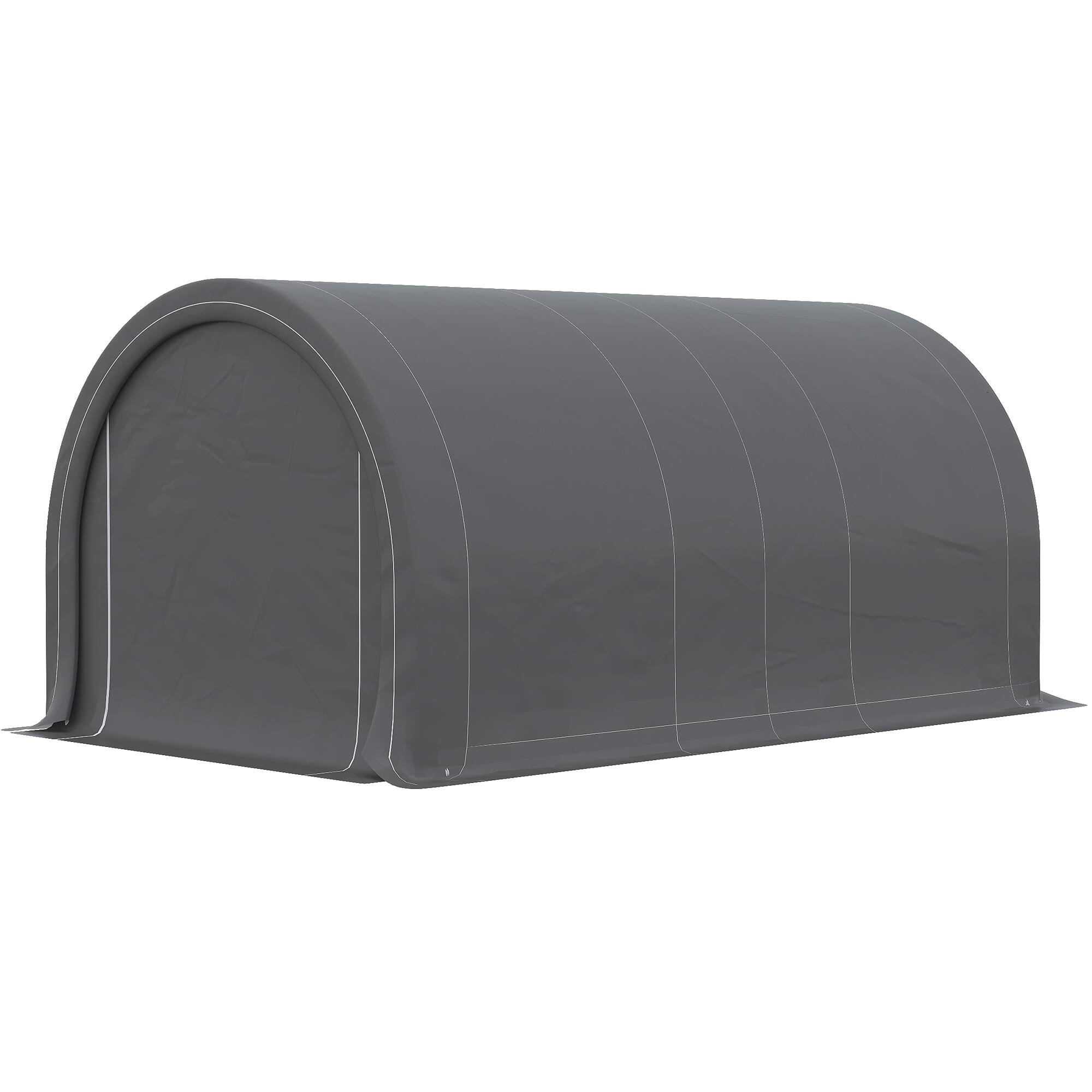 Alt View 8. Outsunny - 10' x 16' Carport, Heavy Duty Portable Garage Storage Tent with Large Zippered Door, Anti-UV PE Canopy Cover - Grey.