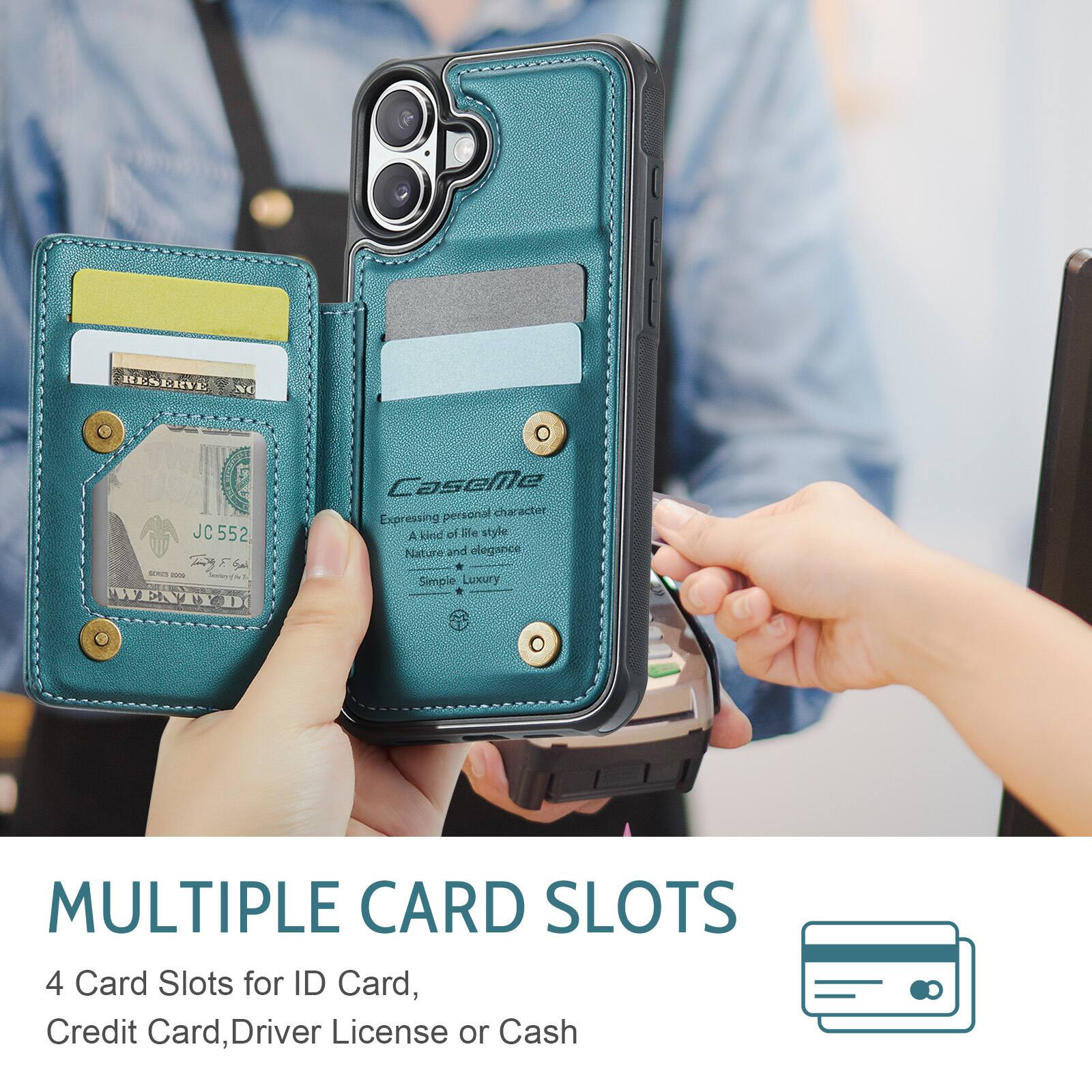 NoENE NC USA1 JC JC552 Zy 7 - - I WENWYI Caselle personal character Expressing A kind of life style Nature and elegance Simple Luxury MULTIPLE CARD SLOTS 4 Card Slots for ID Card, Credit Card, Driver License or Cash