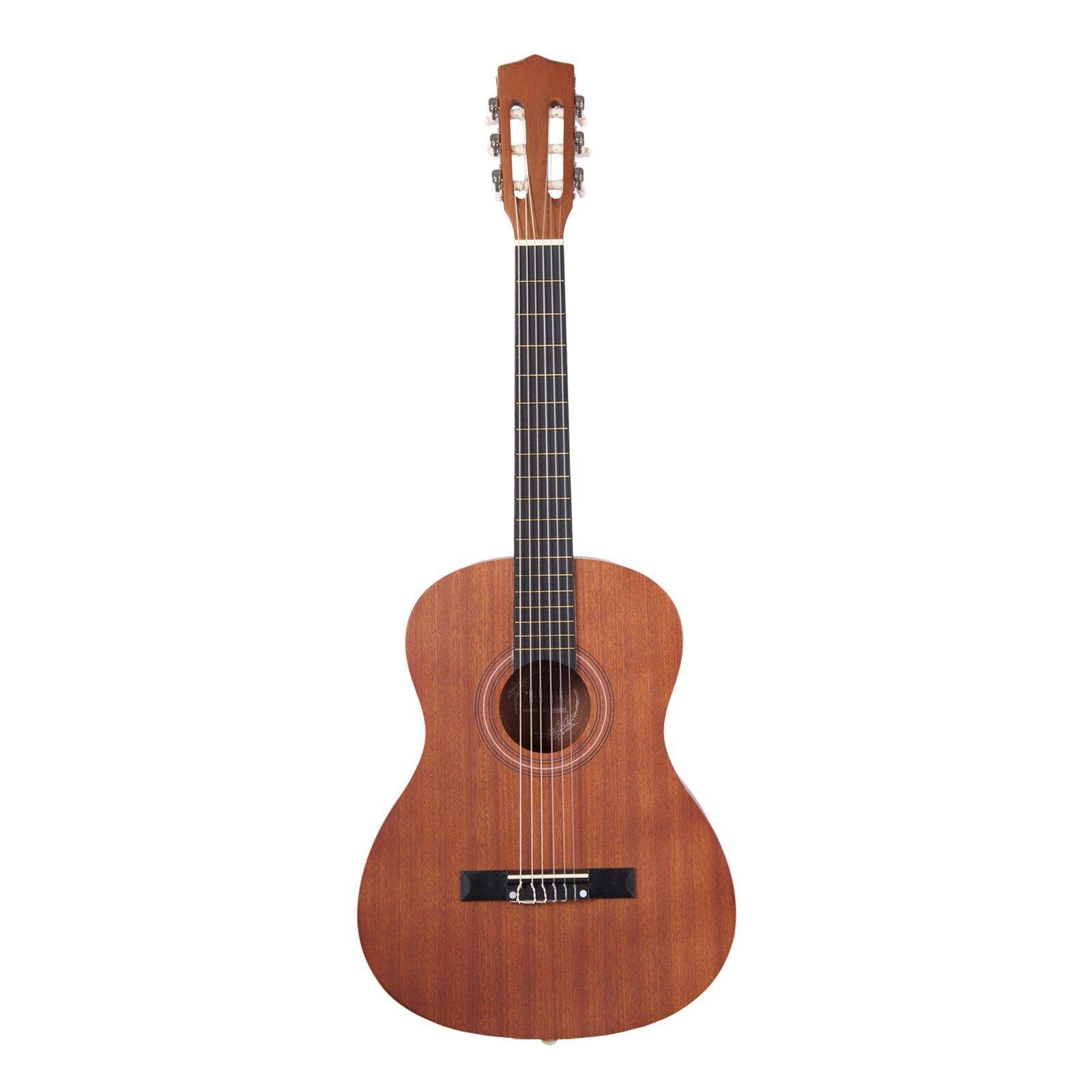 Alt View 8. Glintex - 36" Classical Guitar, Wood Construction, Nylon Strings, Starter Kit w/ Gig Bag, Strap, Tuner, Capo, Picks for Beginners - Natural.