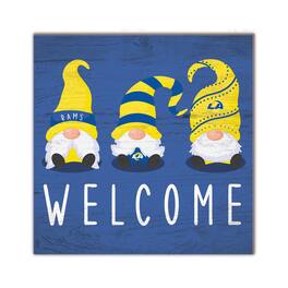 Fan Creations - Los Angeles Rams 10'' x 10'' Welcome Gnomes Sign - Multicolor