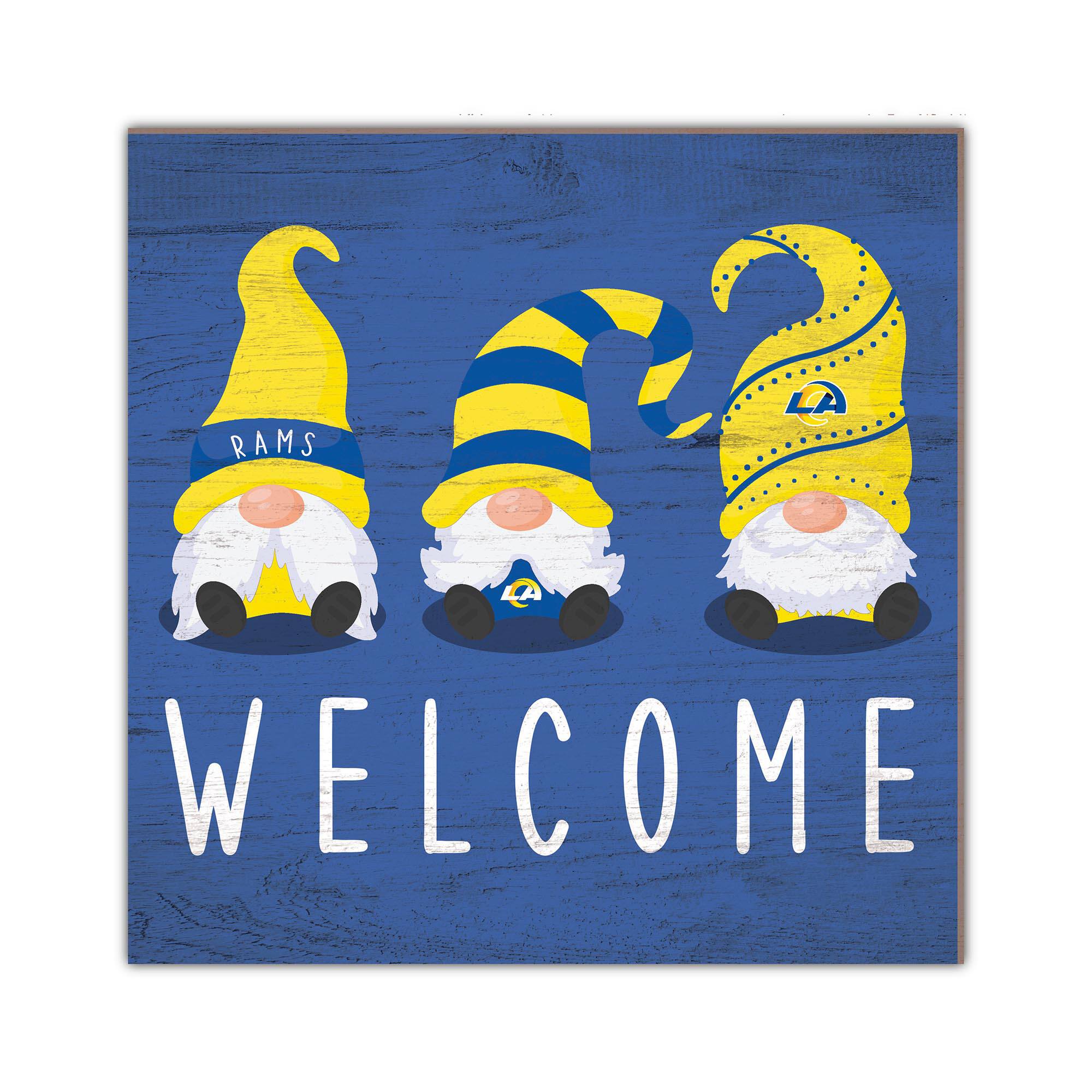Los Angeles Rams 10'' x 10'' Welcome Gnomes Sign