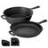 Alt View 1. MegaChef - MegaChef 10.5 Inch 2-in-1 Pre-Seasoned Cast Iron Skillet and Fry Pan Set - Black.