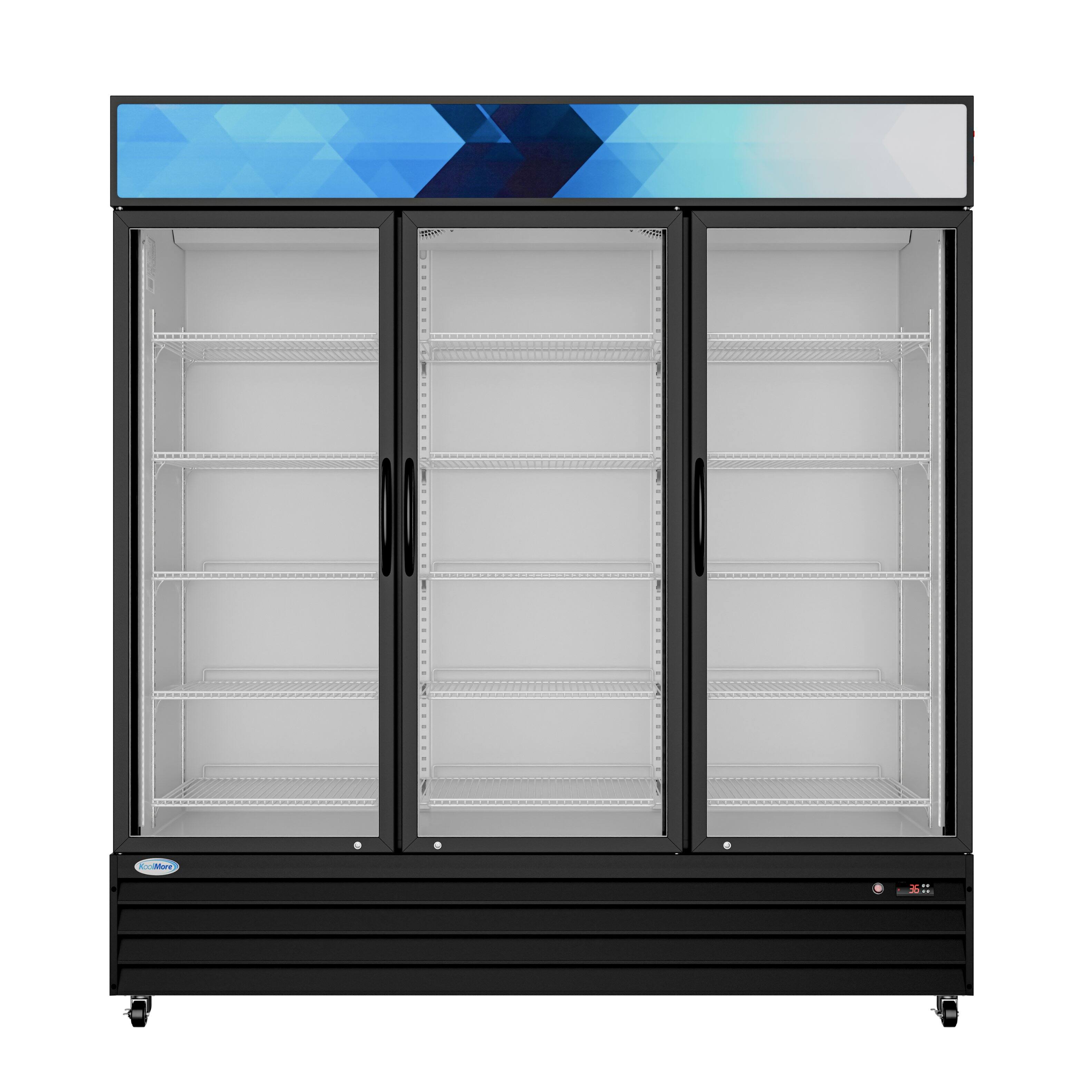 Alt View 1. Koolmore - 71 in. Three-Door Merchandiser Refrigerator - 56 Cu Ft. MDR-3GD-63C - Black.