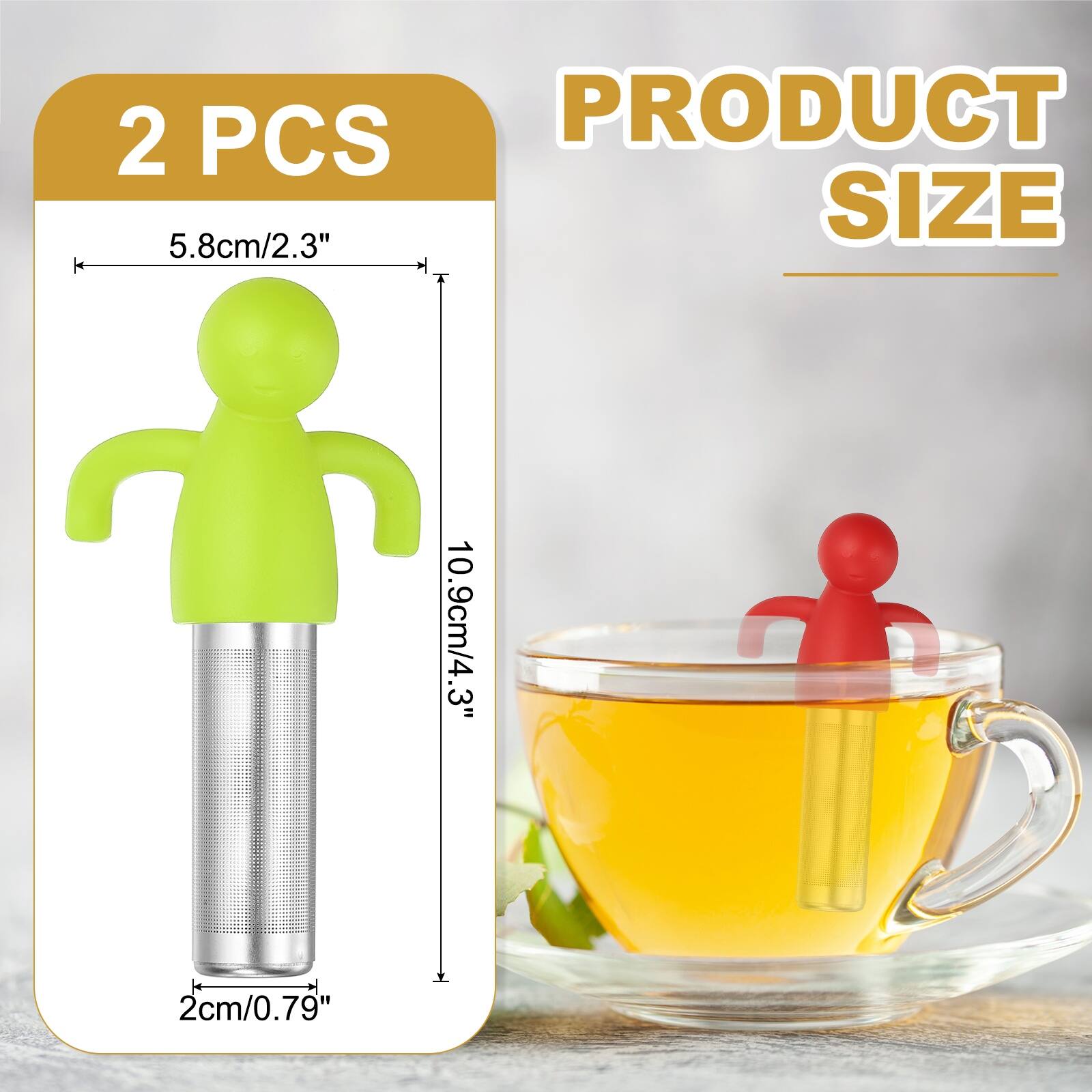 2 PCS  
PRODUCT SIZE  
5.8cm/2.3"  
10.9cm/4.3"  
2cm/0.79"