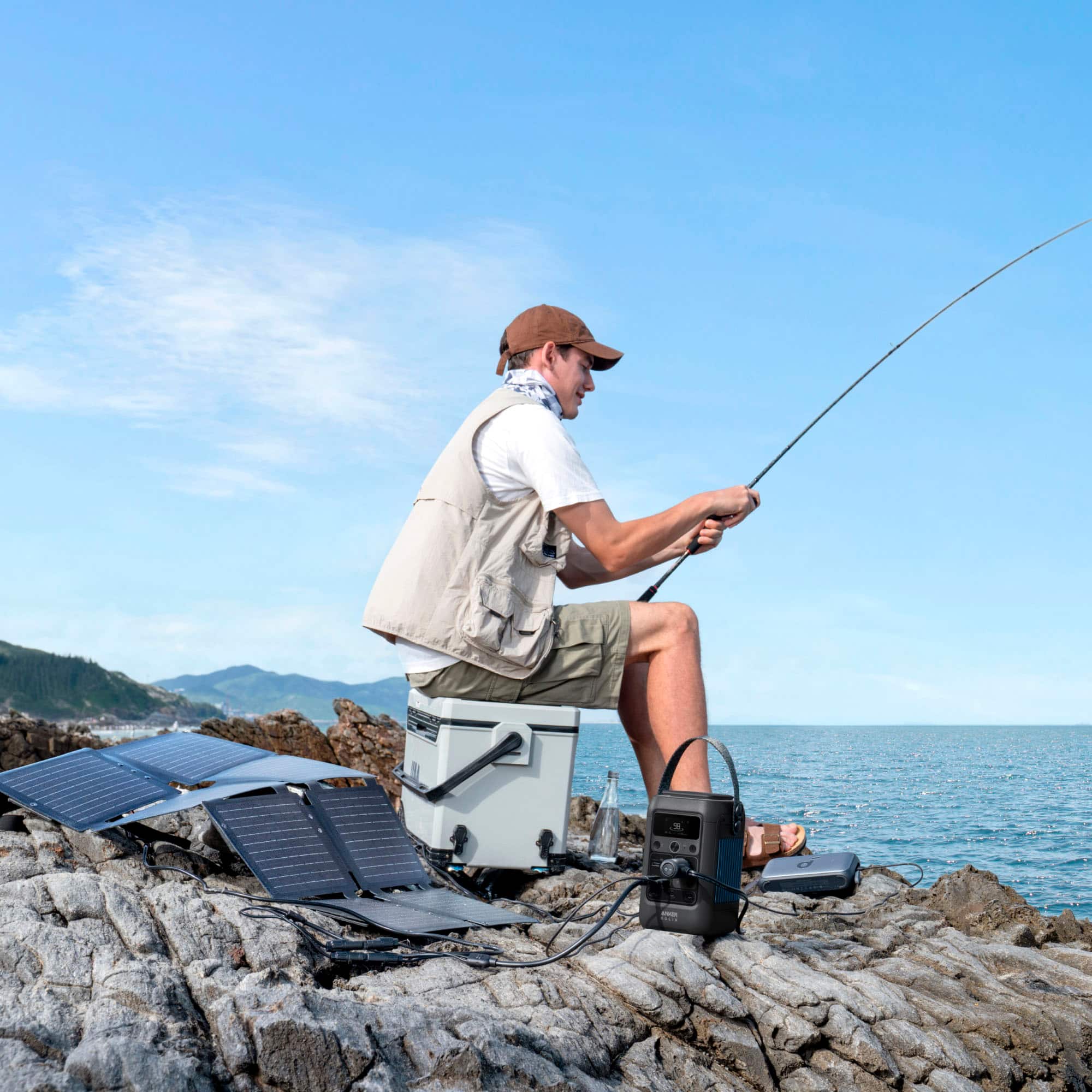 Alt View 15. Anker - SOLIX C300X DC Solar Generator 288Wh (90,000mAh)/300W 2-in-1 Power Pack for Outdoor Camping - Black.