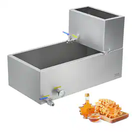 VEVOR - Maple Syrup Evaporator Pan, 19.6 Gallon, 285 Cups of 8.8oz Maple Syrup, Flat Evaporator Pan with Thermometer - Silver