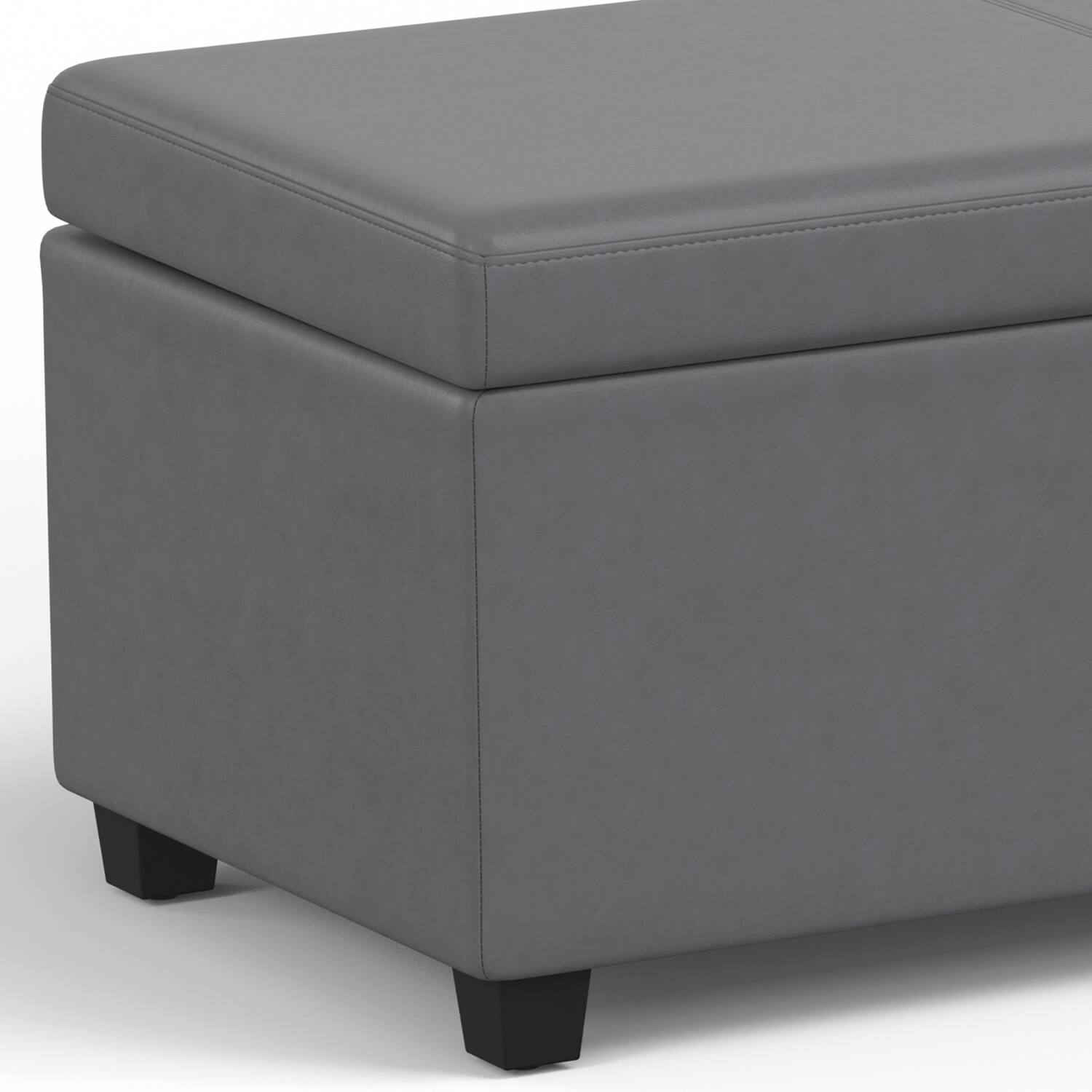 Alt View 13. Simpli Home - Avalon Extra Large Storage Ottoman Bench - Stone Grey.