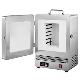 VEVOR - Electric Melting Furnace, 1650W Electric Kiln, Digital Melting Furnace with Max Temperature 2192℉/1200℃ for Lost-Wax - Silver