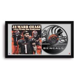 Sporticulture - Ja'Marr Chase Cincinnati Bengals 14" x 26" Framed Art Vinyl Album Print - Black