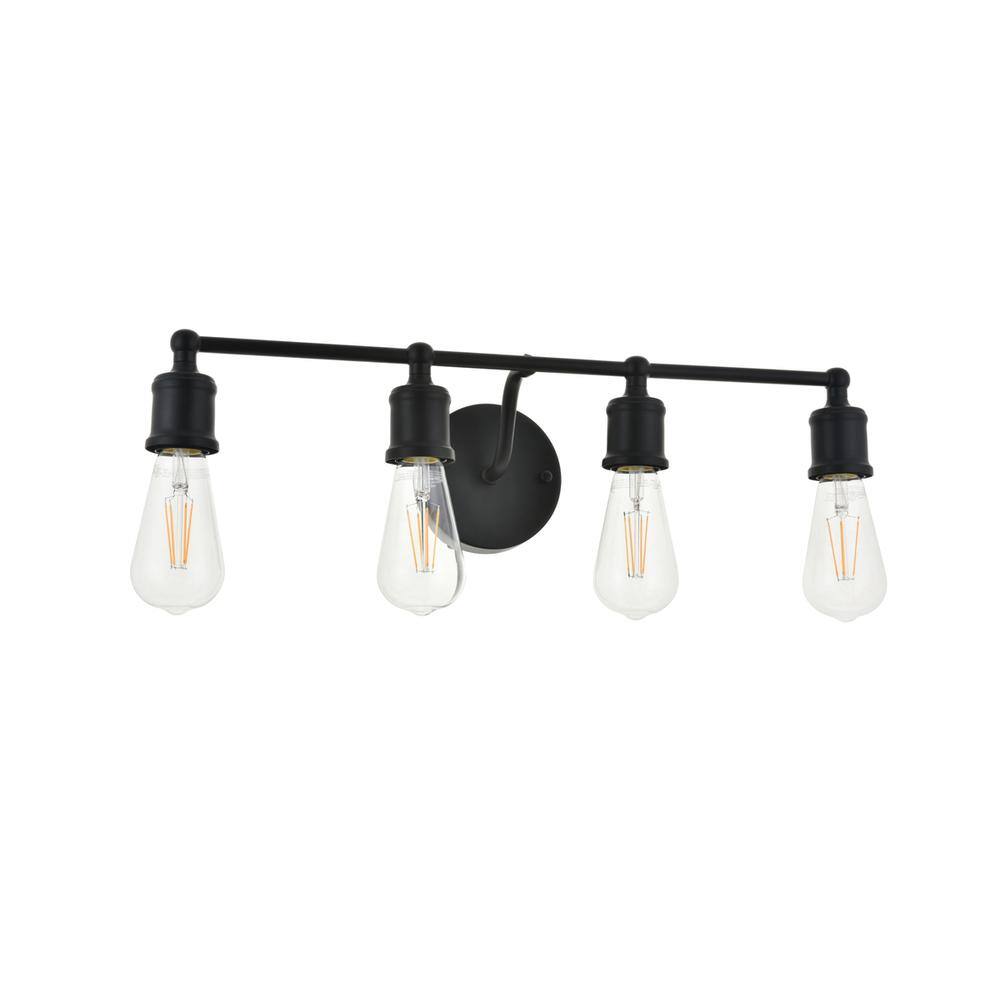 Alt View 6. Living District - Serif 4 light black Wall Sconce - Black.