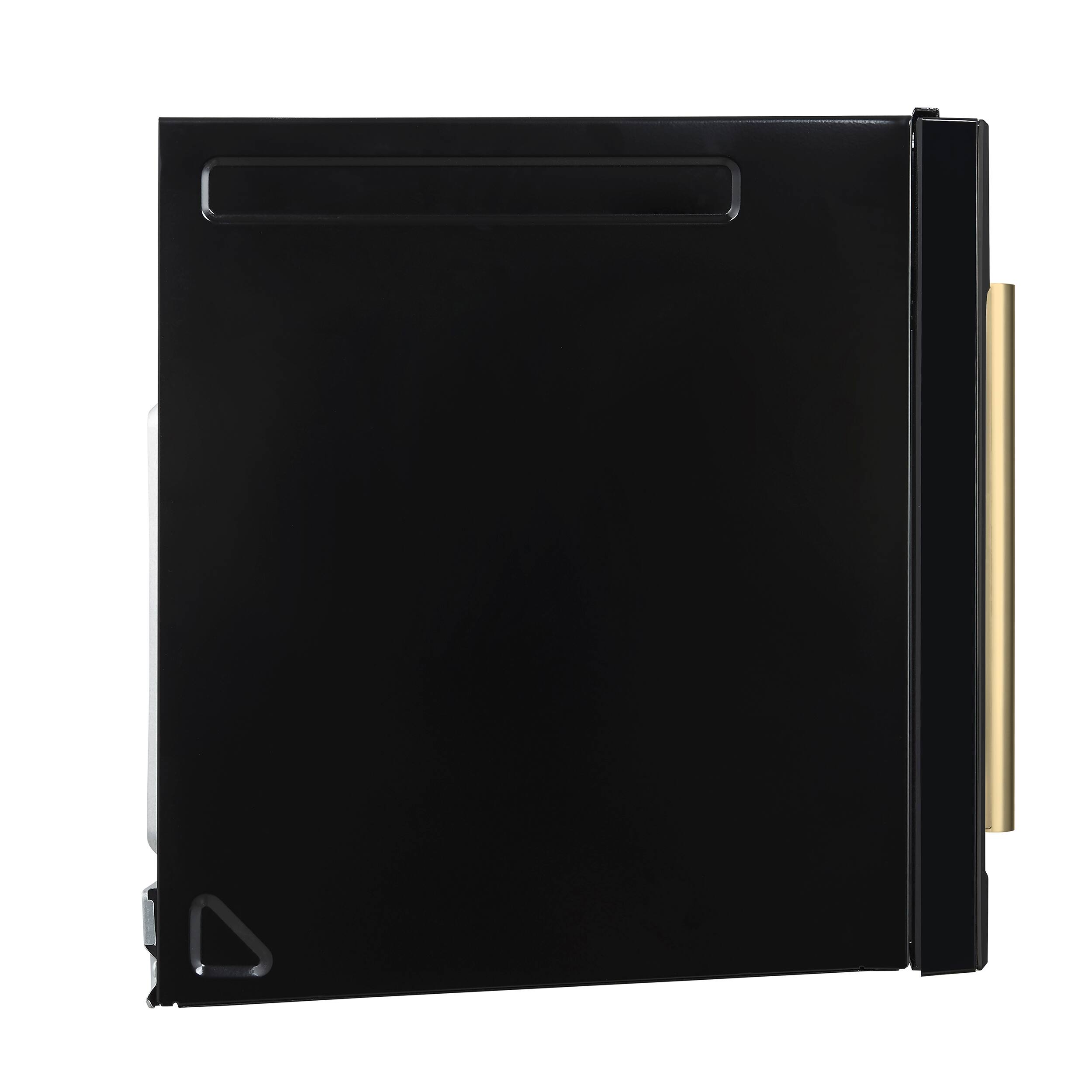 Left. Forno Appliances - Fornace 1.5 Cu. Ft. Convection Over-the-Range Microwave - Black.