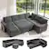 Front. Dyonery - Dyonery 7-Seat Modular Sectional Sleeper Sofa with Pull-Out Bed, Reclining Backrest, USB Ports, Table, LED Lights,Gray - Gray.