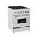 Back. ZLINE - 24 in. Wide 4 Burner Legacy Dual Fuel Range with Oven in Satin Stainless Steel (RAS-SN-24) - Satin Stainless Steel.